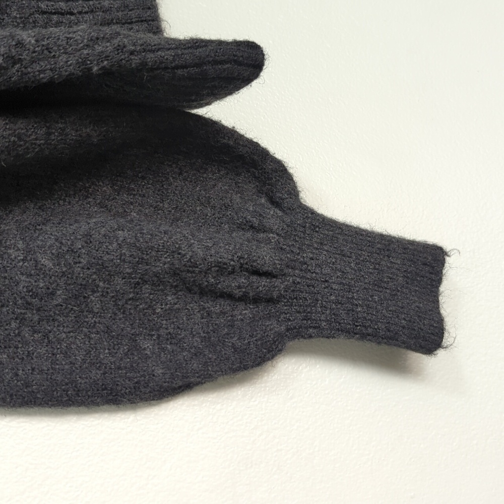 Topshop‎ Dark Gray Long Puff Sleeve V Neck Cardigan Sweater Size 4-6 - Picture 6 of 9